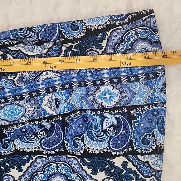 M. Fasis Bodycon Paisley Blue Dress. M - Picture 9 of 12